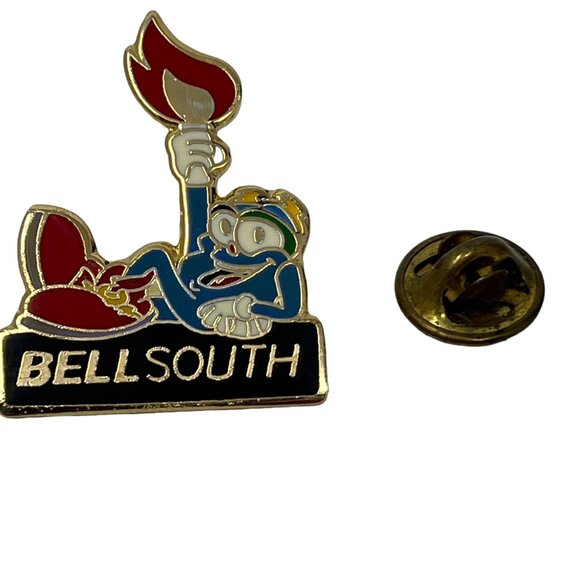 1996 Atlanta Olympics Pin Bell South Sponsor IZZY Torch Hat Lapel - Picture 4 of 7
